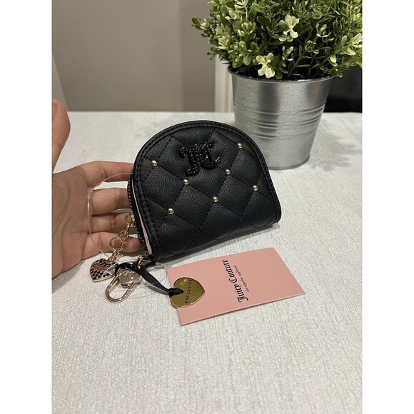 NWT Juicy Couture Holding The Line Half Moon Wallet W/ Inside Mirror  Black - Picture 4 of 9
